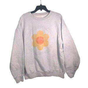 Aerie Offline Gray Daisy Vtg Style Oversized Fleece Cozy Sweatshirt - Sz M